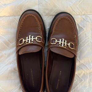 Tommy Hilfiger Brown Leather Loafers